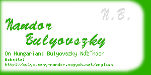 nandor bulyovszky business card
